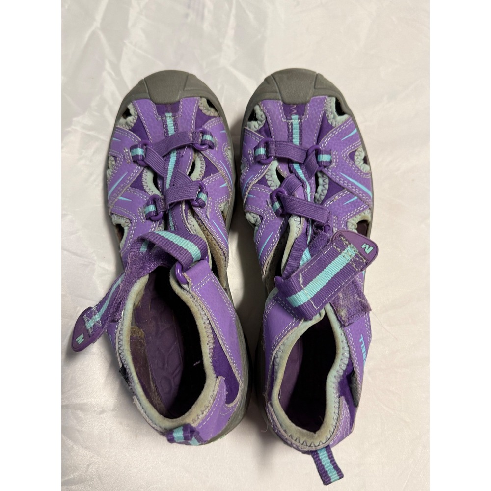 Merrell‎ Hydro Hiker Sandal Purple Teal Leather Girls Kids Size 4M MY53377
